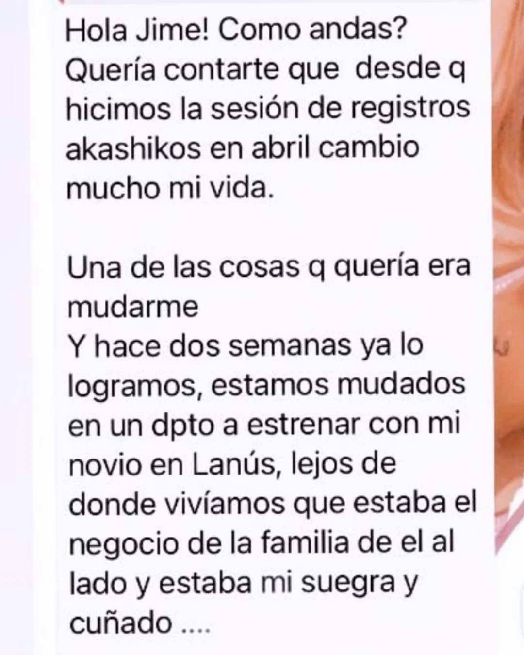 Testimonio Sesión Personalizada